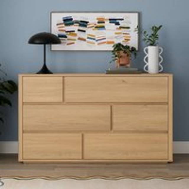 Malik 6 Drawer Chest - Light Wood