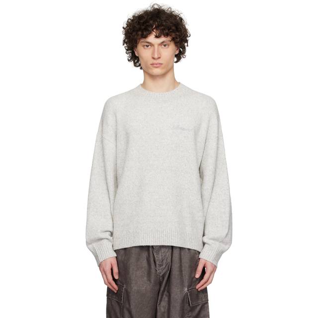 Represent Mens Oversized Fit Marled Knit Jumper - Colour: 50 Ice Grey Marl - Size: XL