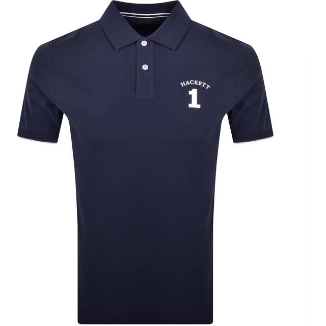 Hackett London for man. HM563414 Heritage Number polo shirt blue (M), Casual, Cotton, Short sleeve