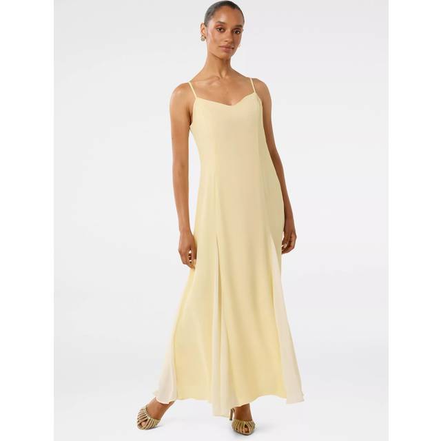 Forever New Women's Dahlia Contrast Godet Maxi Dress in Spring Daffodil/Cream, Size 4 Main/Viscose