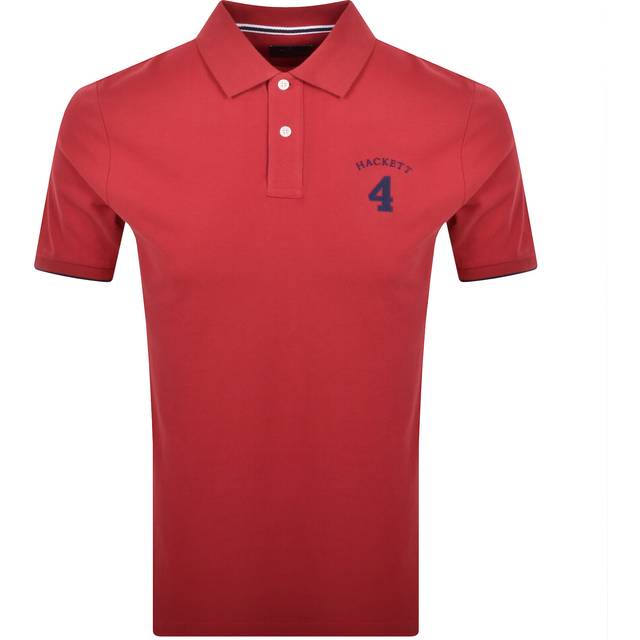 Hackett Heritage Number Polo T Shirt Pop Red