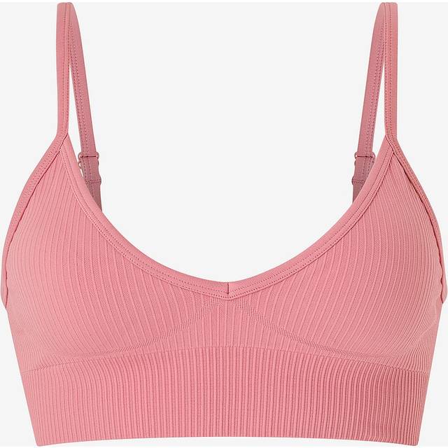 AIM´N Ribbed Seamless Deep Cut Bra |Rosa |M