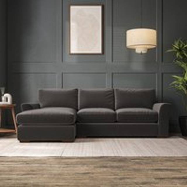 Lena 4 Seater Corner Chaise Sofa - House Velvet Charcoal