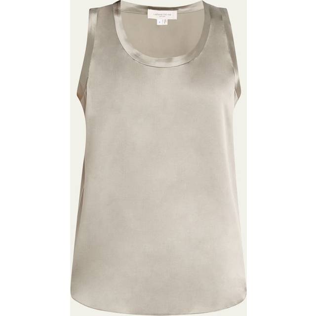 Perla Luxe Reversible Silk Charmeuse Shell - PENCIL GREY - X-Large