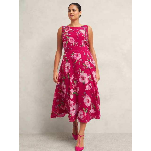 Hobbs Carly Floral Dress, Pink/Multi