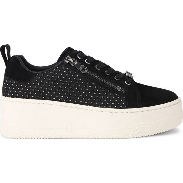 Carvela Connected Zip Hotsox Suede Trainers, Black
