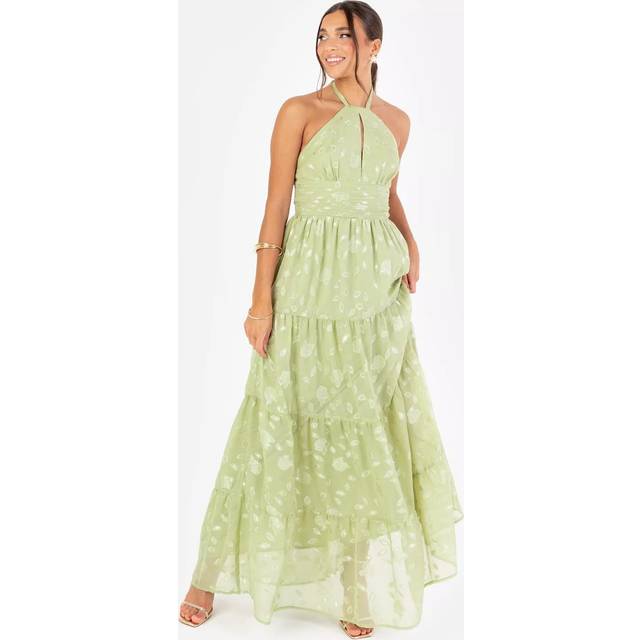 Maya Deluxe Floral Halterneck Tiered Maxi Dress