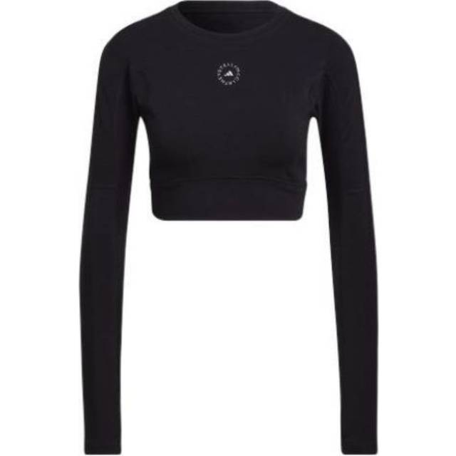 (WMNS) adidas by Stella McCartney TrueStrength Cropped Long Sleeve T-Shirt 'Black' HB6074
