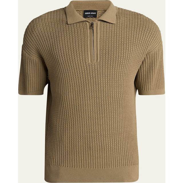 Short-sleeved polo shirt in a ribbed viscose blend