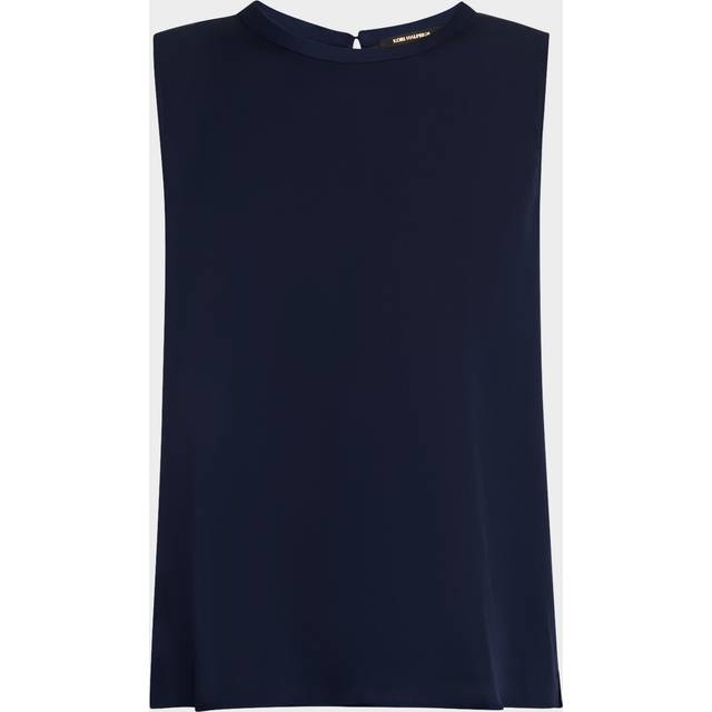 Aura Sleeveless Silk-Blend Blouse - MIDNIGHT - Medium
