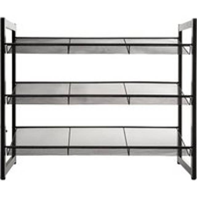 Metal Black 9 Pair Shoe Storage Rack