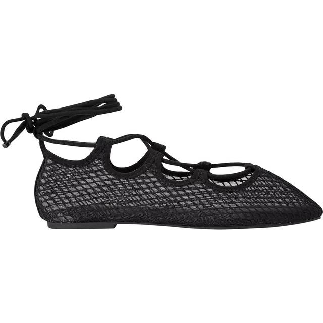 'Nina Tie Up' Fabric Flats - Black - 6