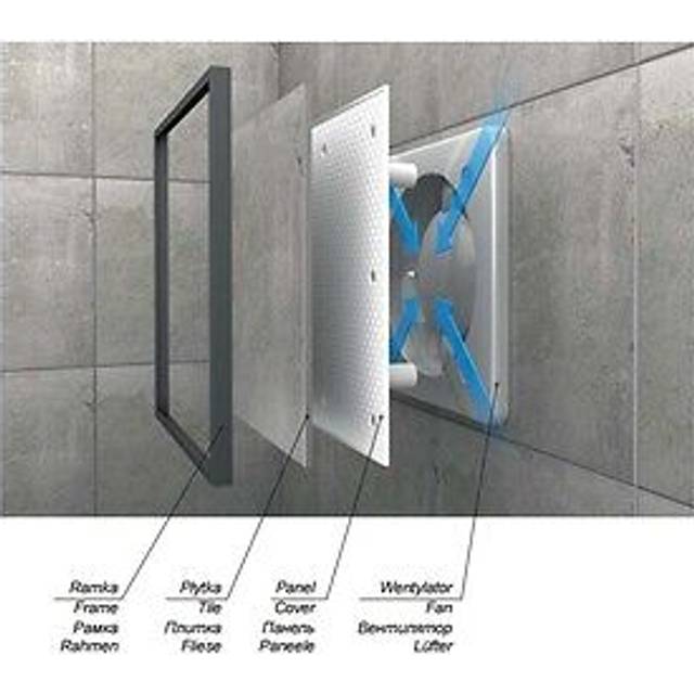 Bathroom tiled extractor fan 125mm with timer modern kitchen modern ventilator