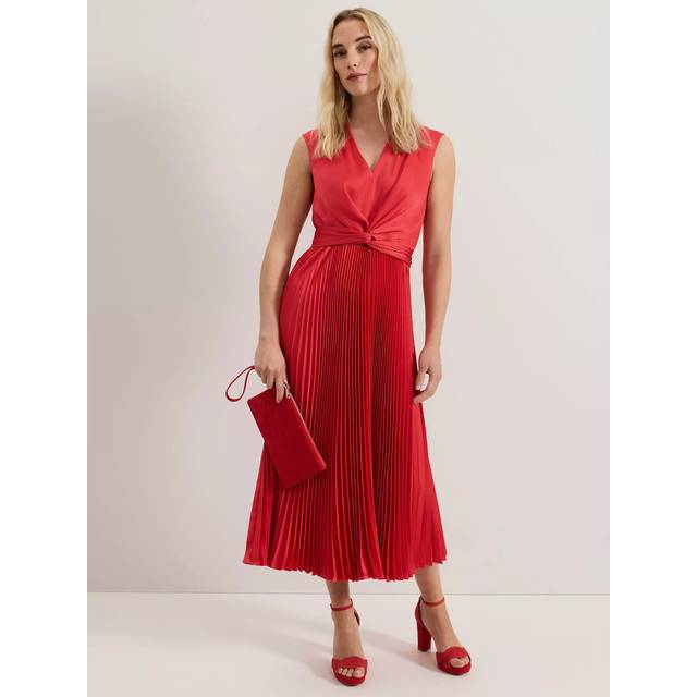 Phase Eight Celestia Satin Wrap Dress, Pink