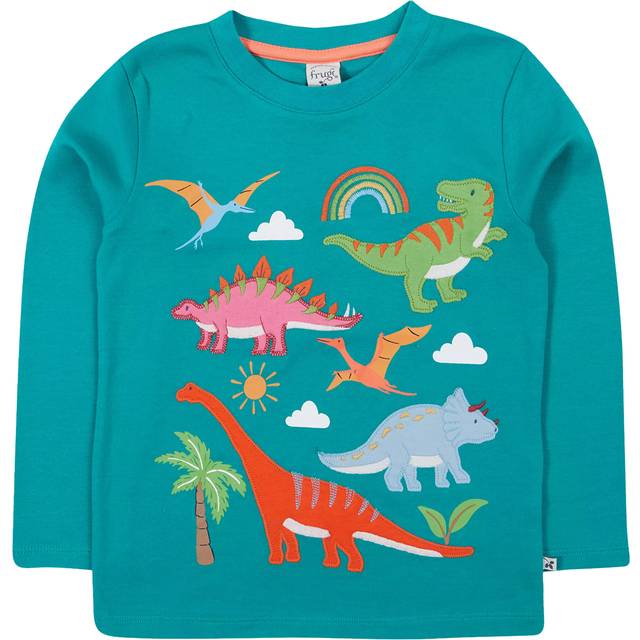 Frugi Adventure Kids' Applique Top, Iguana/Multi