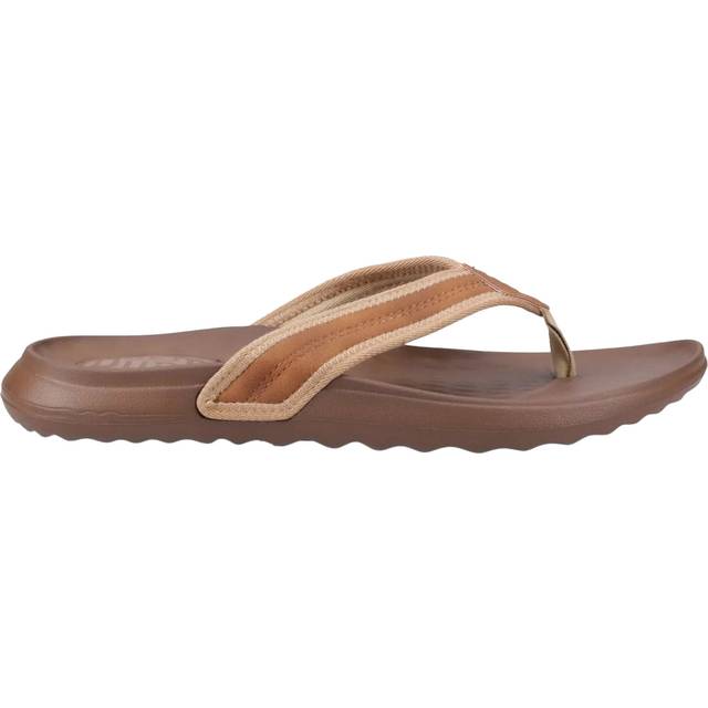 (Orange, 9 (Adults')) HEYDUDE Myers Polyurethane Men's Lion Orange/Downtown Brown Flip Flops