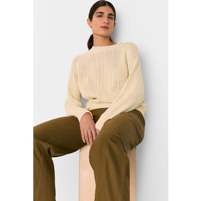 Whistles Pointelle Knit Crew Neck Jumper