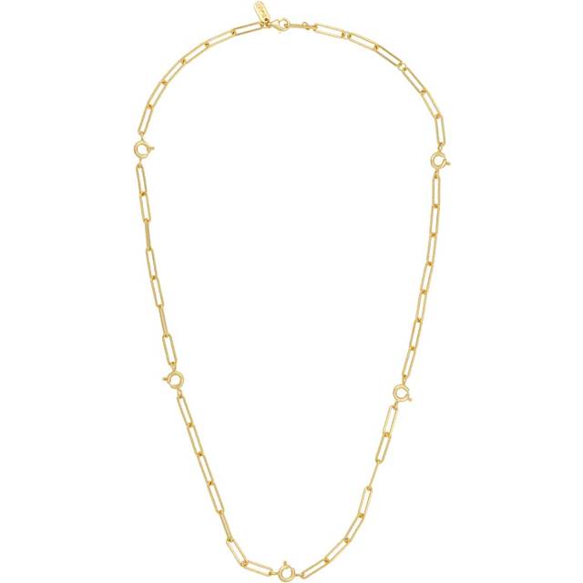 Design Letters Ruth Large Chunky Charm Lock Necklace - Gold Plated