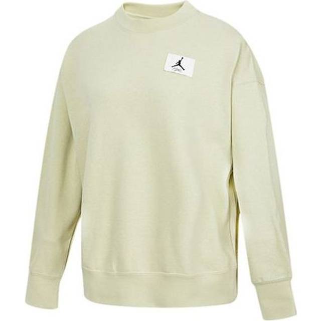 (WMNS) Air Jordan Logoo Loose Knit Round Neck Hoodie 'Olive Green Grey' DM5190-371