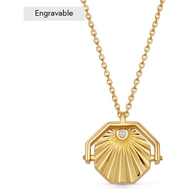 Astley Clarke Celestial Sunrise Spinner Locket Pendant Necklace, Gold