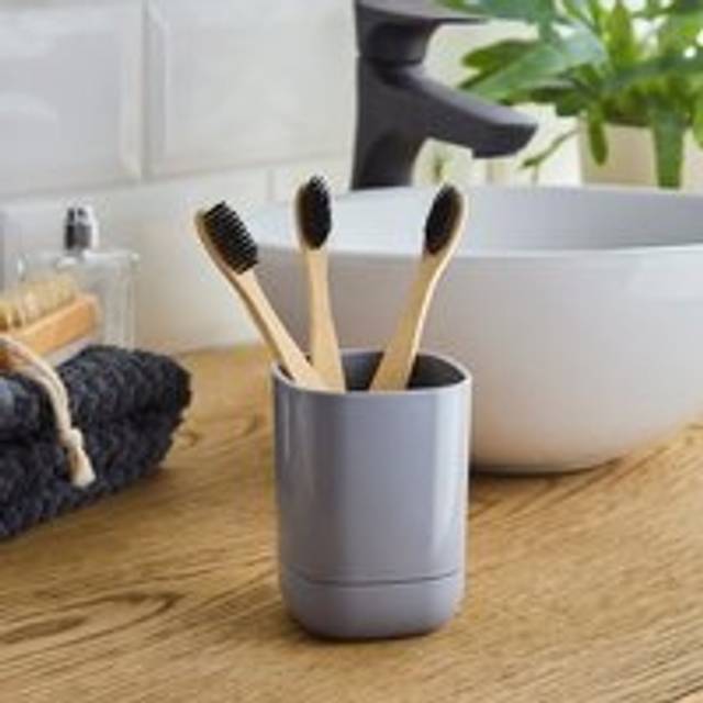 Plastic Toothbrush Holder - Grey