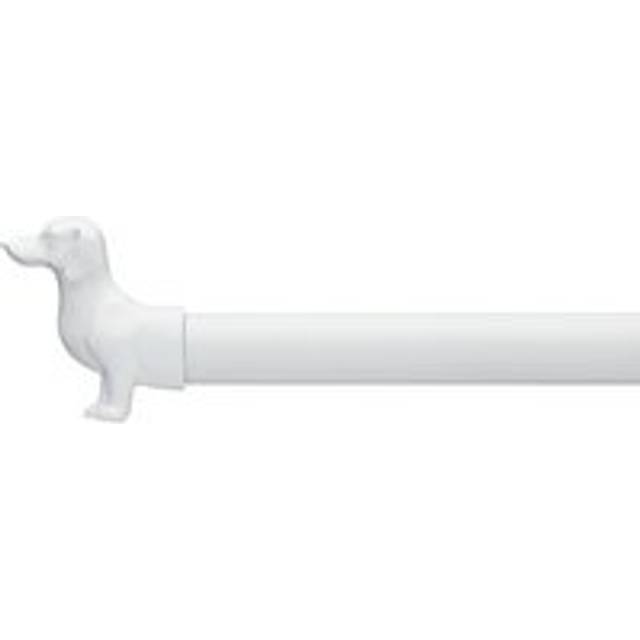 Bertie Dog Extendable Metal Eyelet Curtain Pole - White