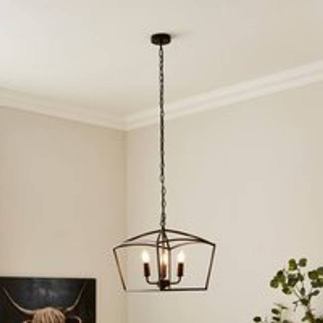 Orlando Industrial 3 Light Adjustable Pendant Light - Black