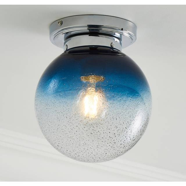 Torbay Bathroom Flush Ceiling Light - Blue
