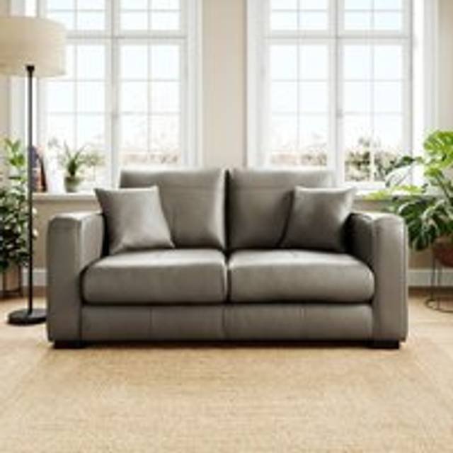 Carson Classic Leather 2 Seater Sofa - Classic Leather Grey