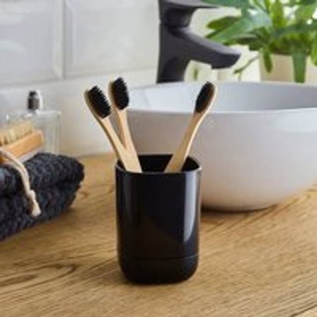 Plastic Toothbrush Holder - Black