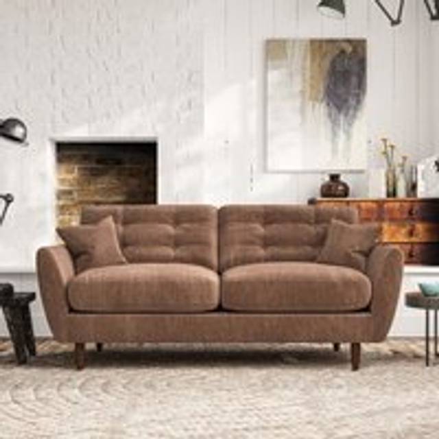 Anders 3 Seater Sofa - Tonal Plush Chenille Soft Clay