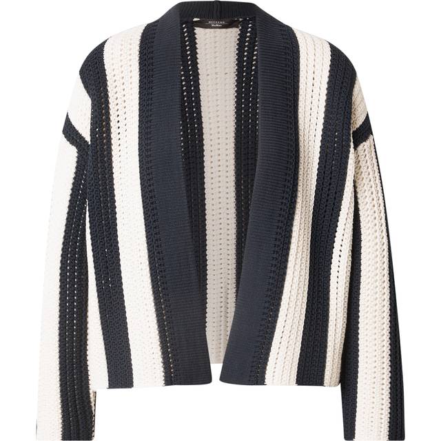 Weekend Max Mara Navy & White Gabon Cardigan - 003 NAVY - S