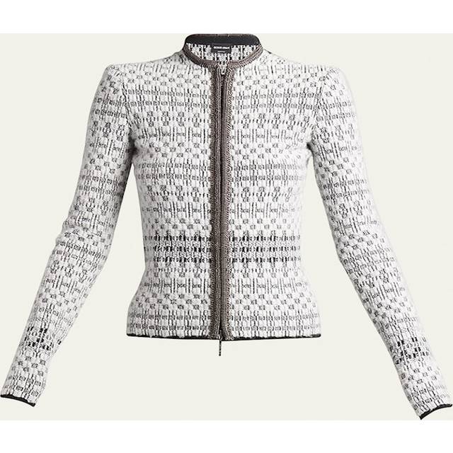 Metallic Knit Jacquard Zip Jacket - GREY - 42 IT (6 US)