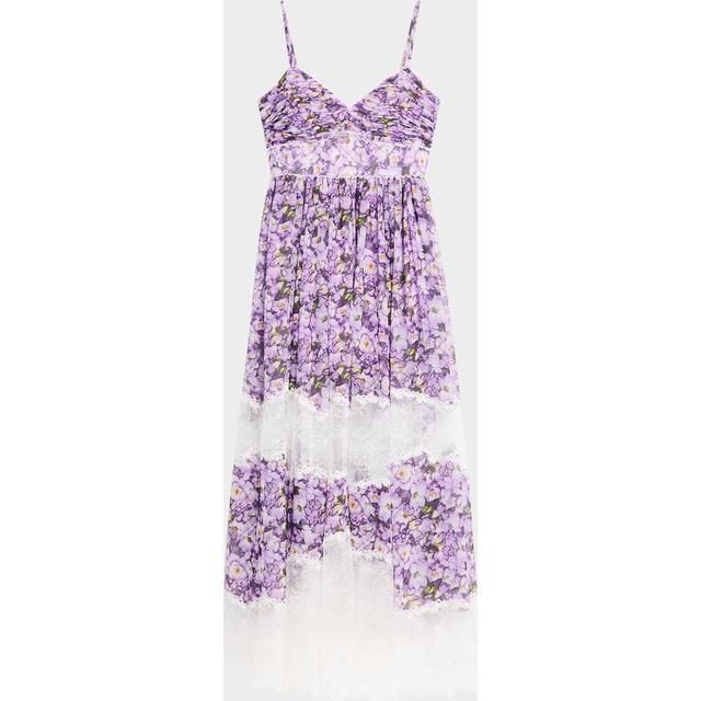 Tiered Lace-Inset Maxi Dress - LILAC MULTI - 16