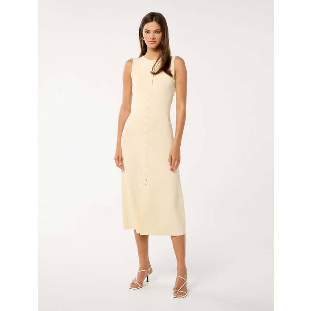 Forever New Delilah Pearl Detail Mixed Blend Knitted Midi Dress