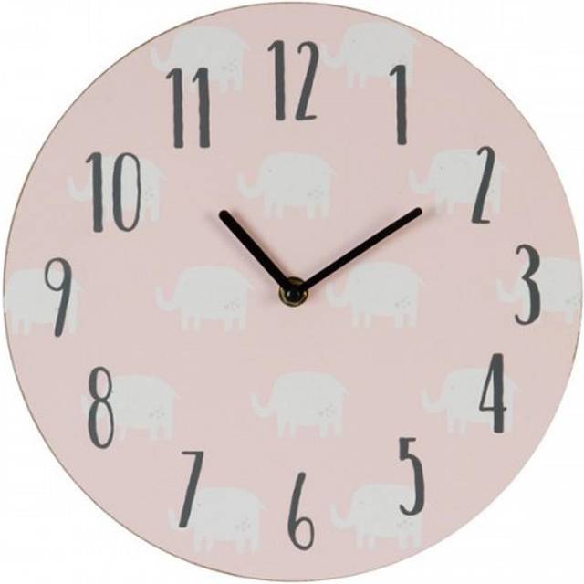 Les Trésors De Lily [Q2090] - Wooden children's clock 'Elephant' pink - 30 cm Rose
