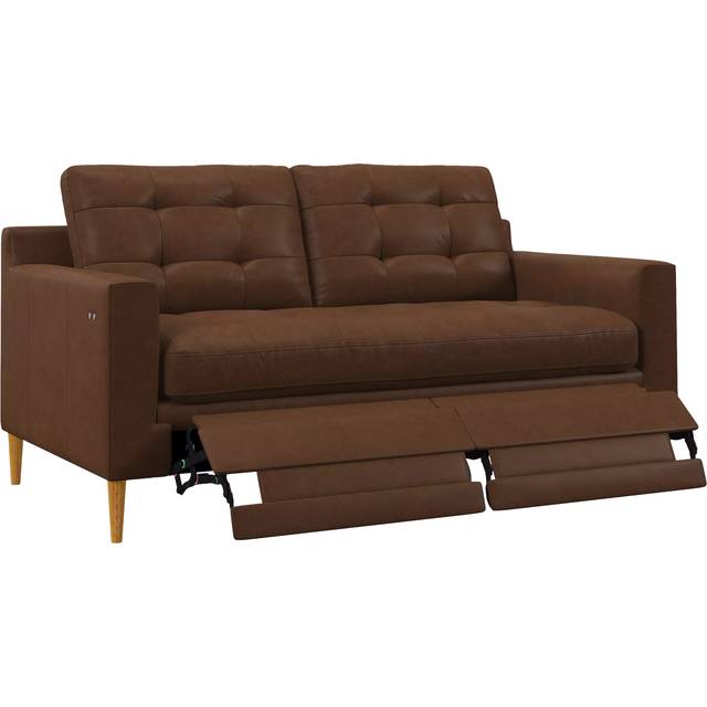 John Lewis Draper II Motion Medium 2 Seater Leather Sofa, Light Leg
