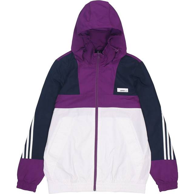 adidas neo M SS WRMLN WB Colorblock Sports Windbreaker Jacket White Purple FN6537 - Whitepurple