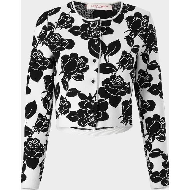 Flower Crop Cardigan - WHITEBLACK - X-Small