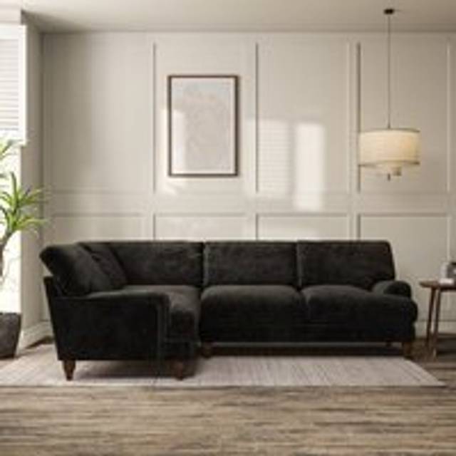 Darwin 4 Seater Corner Sofa - Luxury Chenille Charcoal