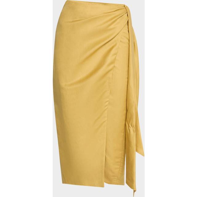Tequila Wrap Midi Skirt - YELLOW - 12