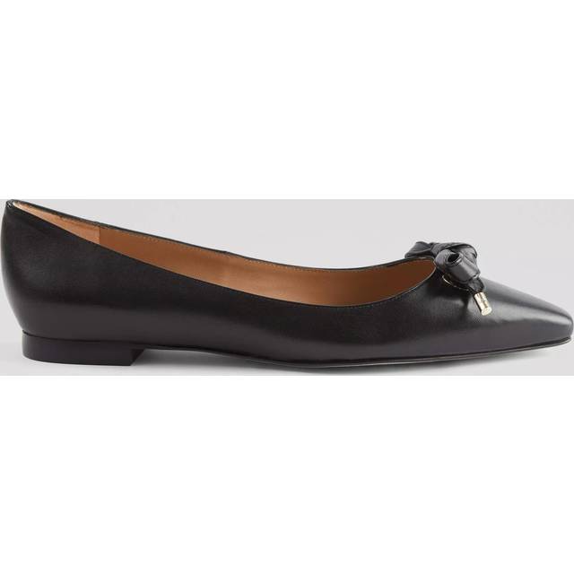 LK Bennett Mabel Stud Mini Bow - 41, BLACK NAPPA LEATHER