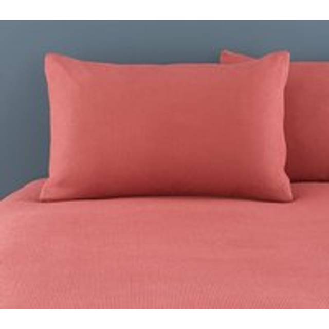 Alston Waffle Standard Pillowcase Pair - Terracotta