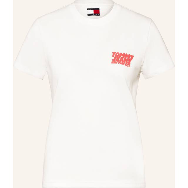 Tommy Jeans Bubble Logo T-Shirt - White, White, Size M = Uk 10, Women - M = UK 10