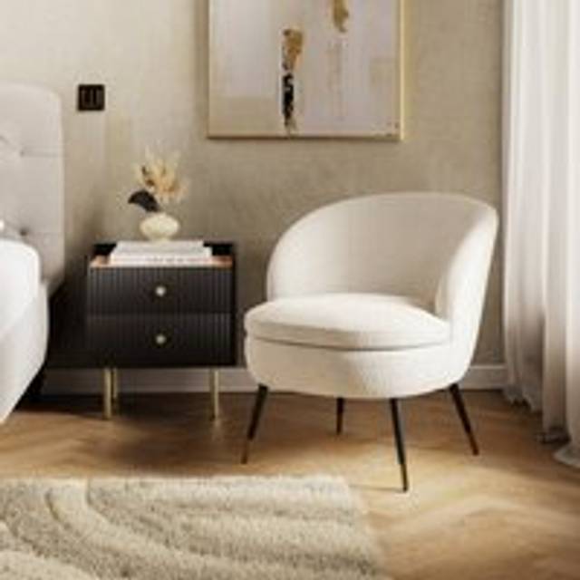 Marcie Luxe Ivory Boucle Cocktail Chair
