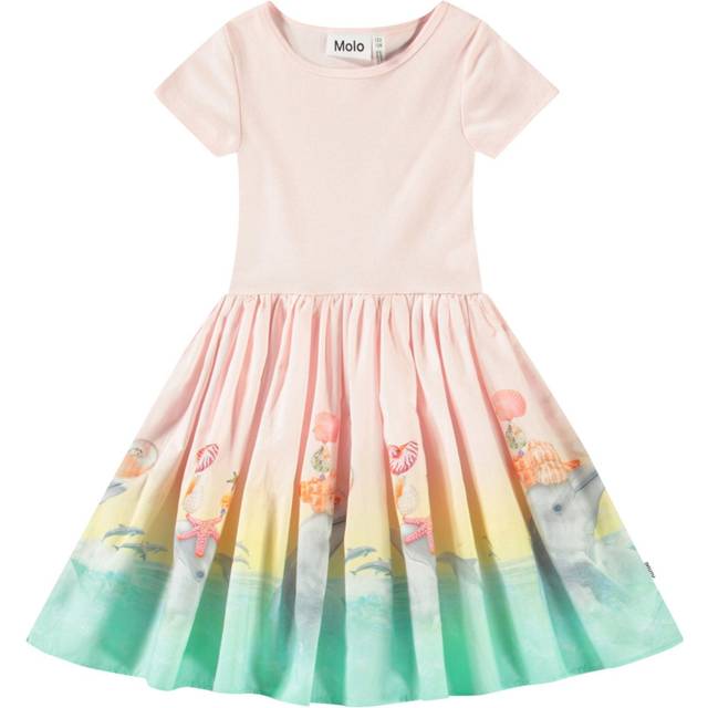 Molo Cissa Short-Sleeved Dress Wave Jumping | Rosa | 92/98 cm