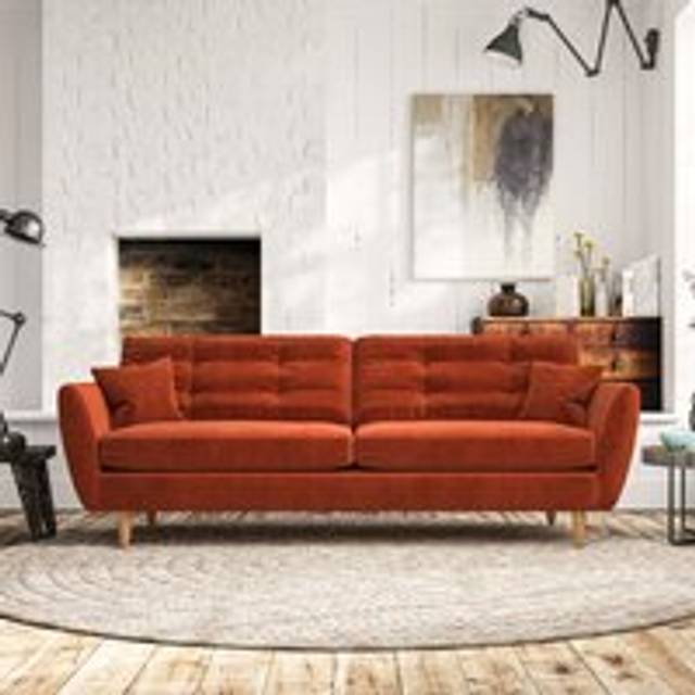 Anders 4 Seater Sofa - Luxury Velvet Orange Umber