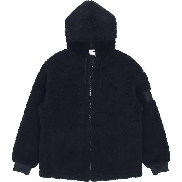 PUMA lamb's wool hooded Stay Warm Windproof logo Jacket Black 535066-01 - XL