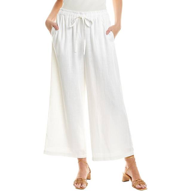 Vince Camuto Wide Leg Gathered Linen-Blend Pant