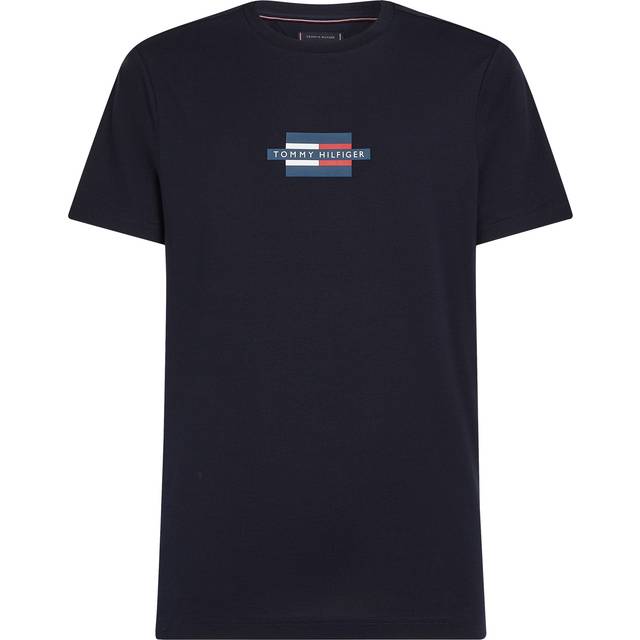 Tommy Hilfiger – Marinblå t-shirt med flagglogga
